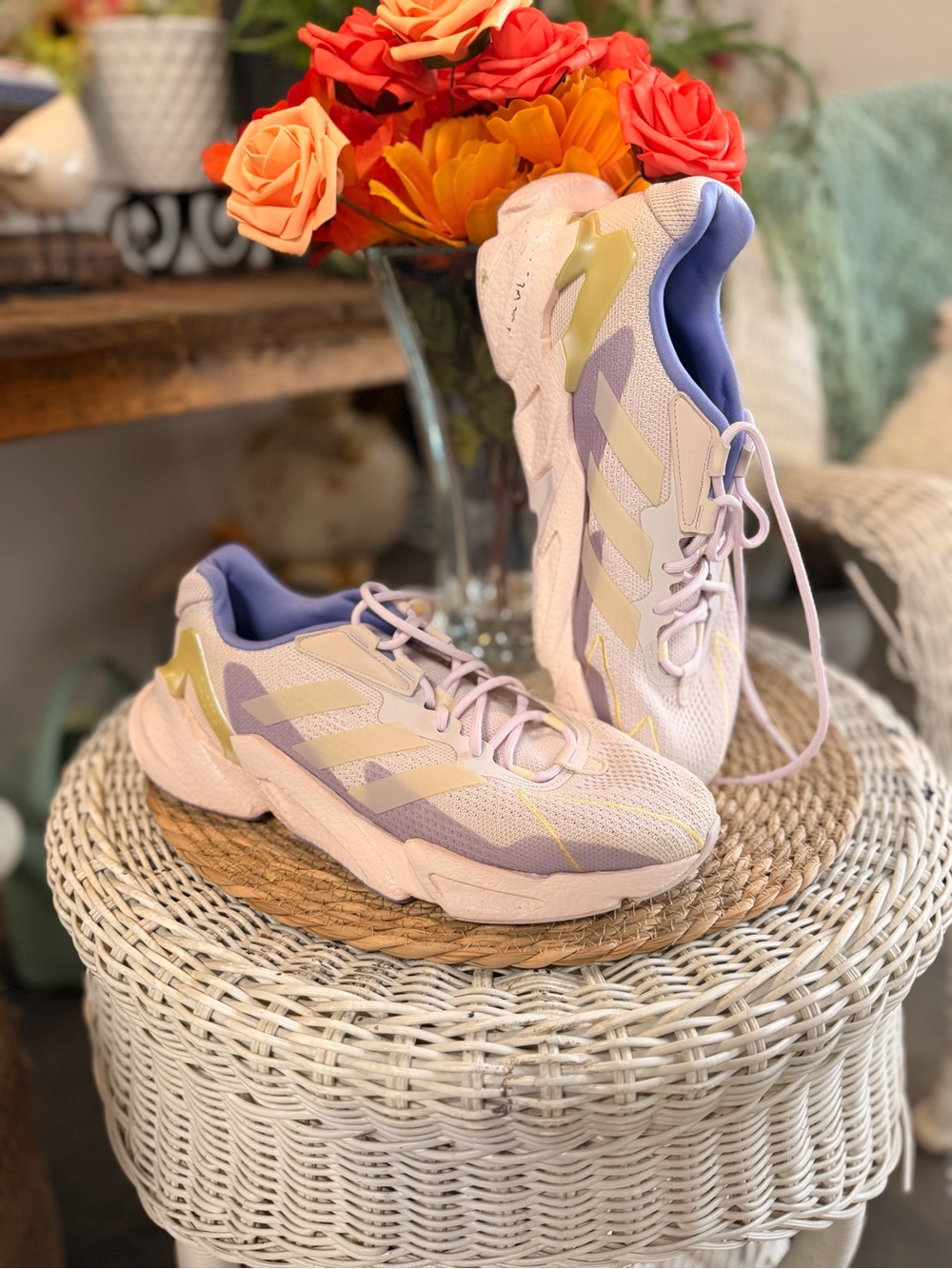 adidas Women's Lavender and Gold Running Sneakers